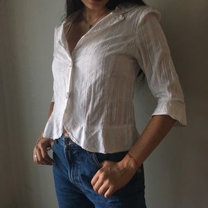 vintage white button down